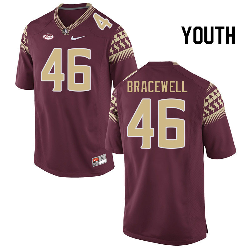Youth #46 Ashton Bracewell Florida State Seminoles College Football Jerseys Stitched Sale-Garnet - Click Image to Close